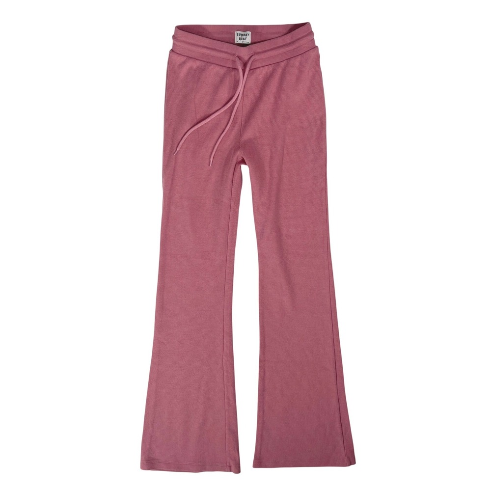 Aritzia Sunday Best Baby Waffle Lounge Pants XS Athleisure Pink Quiet Luxury